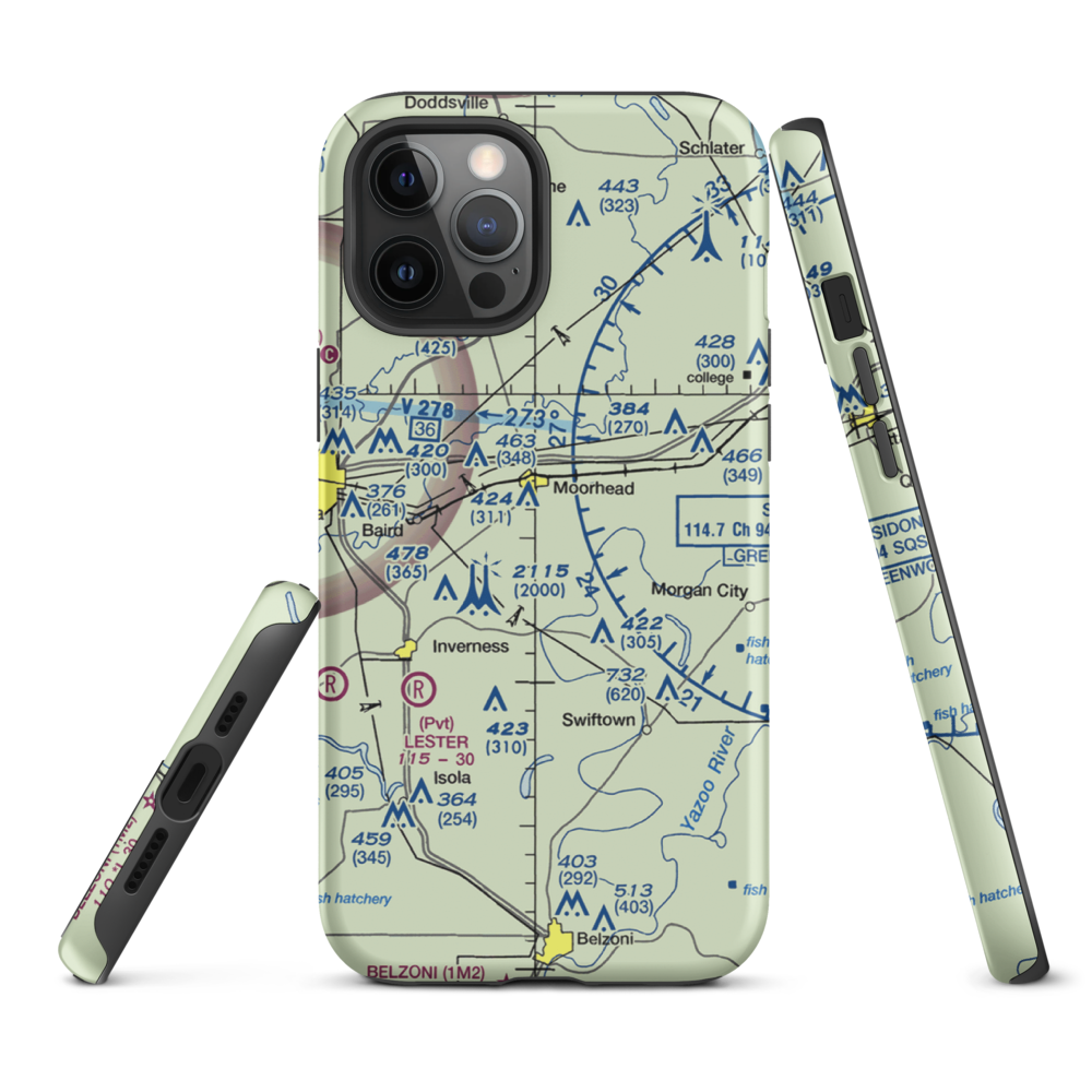 Hobbs Airport (MS33) VFR Sectional  Tough iPhone Case iPhone 12 Pro Max model shown