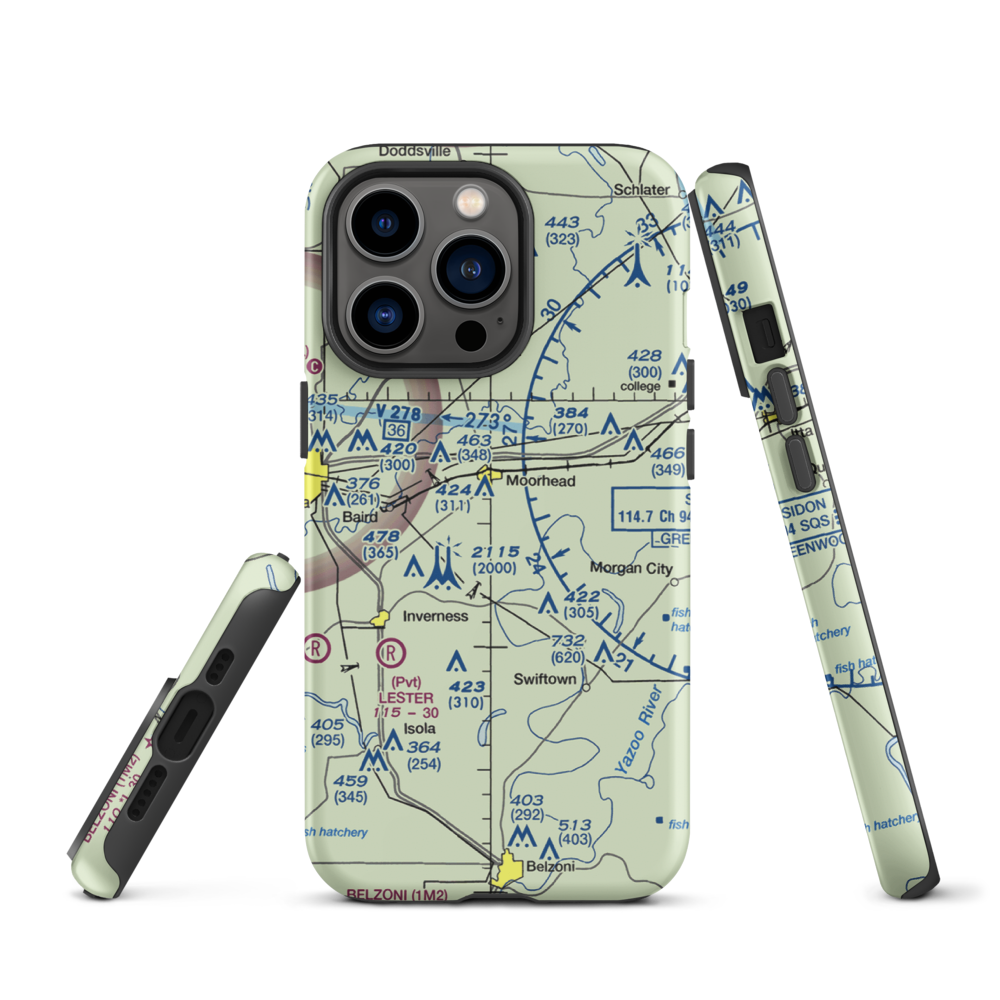 Hobbs Airport (MS33) VFR Sectional  Tough iPhone Case iPhone 13 Pro model shown