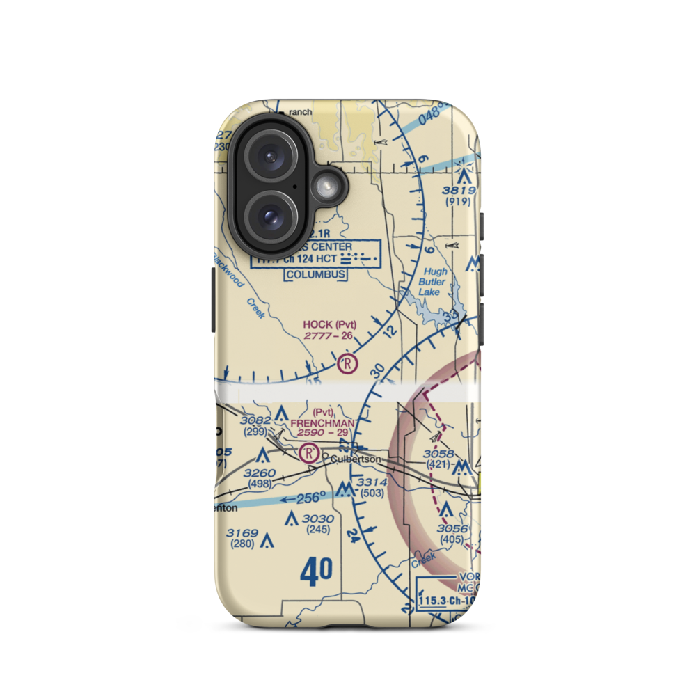 Hock Airport (13NE) VFR Sectional  Tough iPhone Case iPhone 16 model shown