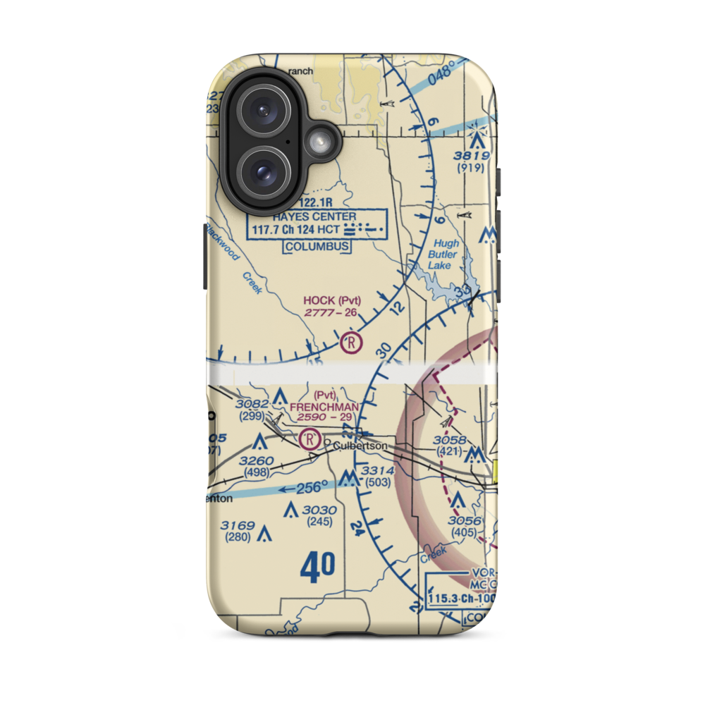 Hock Airport (13NE) VFR Sectional  Tough iPhone Case iPhone 16 Plus model shown
