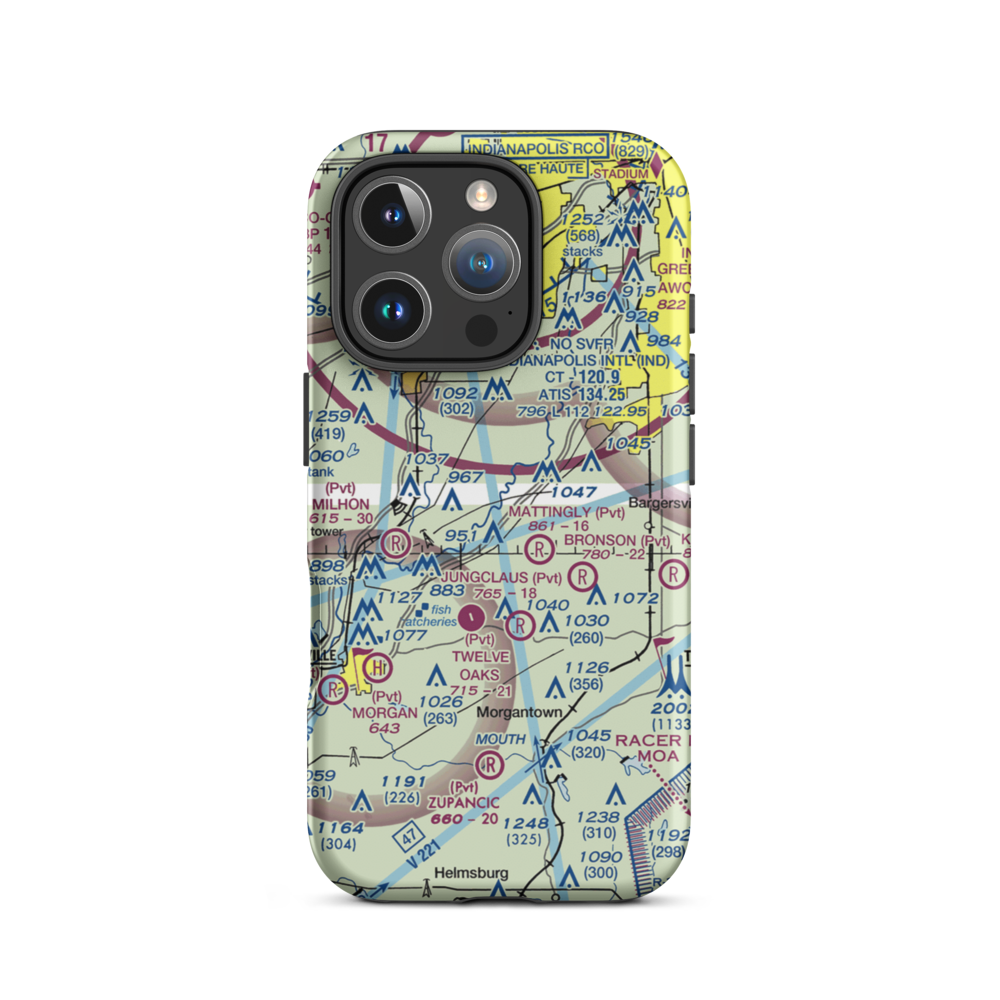 Hodges Airport (II55) VFR Sectional  Tough iPhone Case iPhone 16 Pro model shown