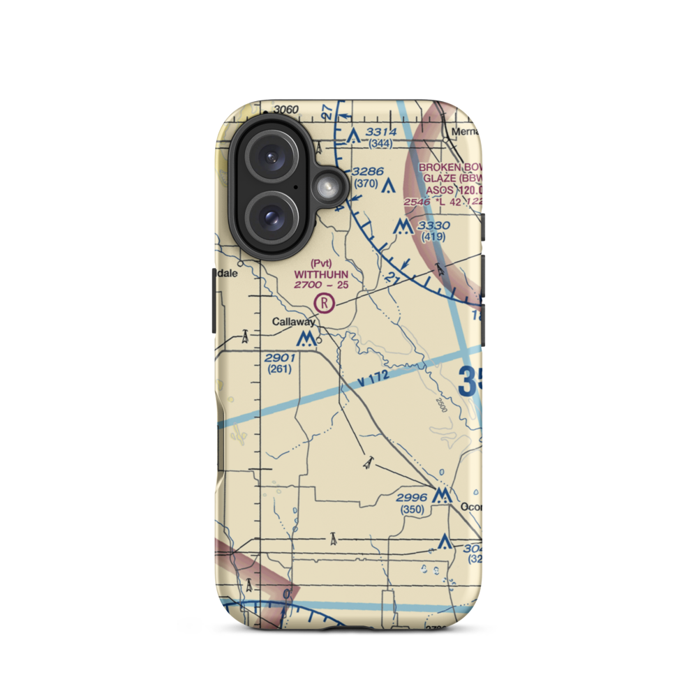 Hoesel Airport (6NE9) VFR Sectional  Tough iPhone Case iPhone 16 model shown