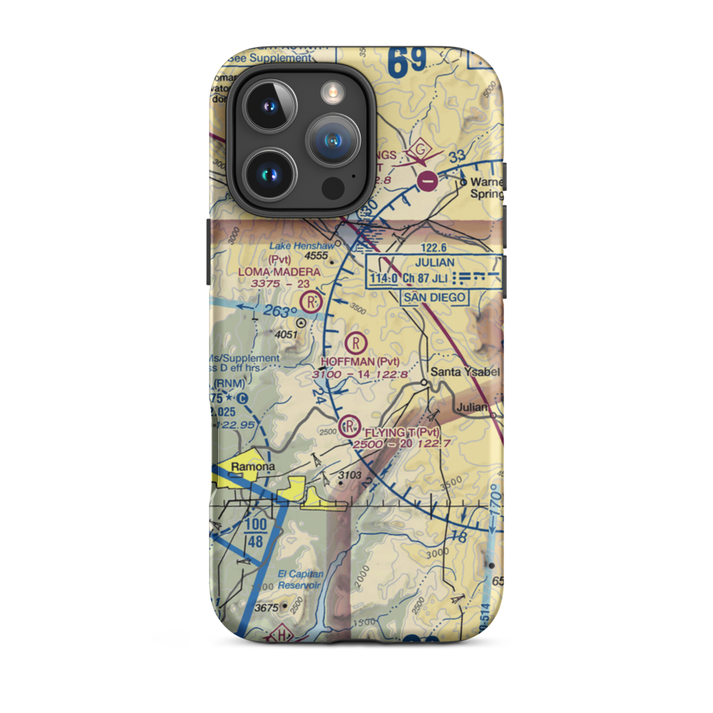 Hoffman Private Airport (0CA5) VFR Sectional  Tough iPhone Case iPhone 16 Pro Max model shown