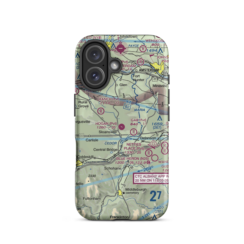 Hogan Airport (NY05) VFR Sectional  Tough iPhone Case iPhone 16 model shown