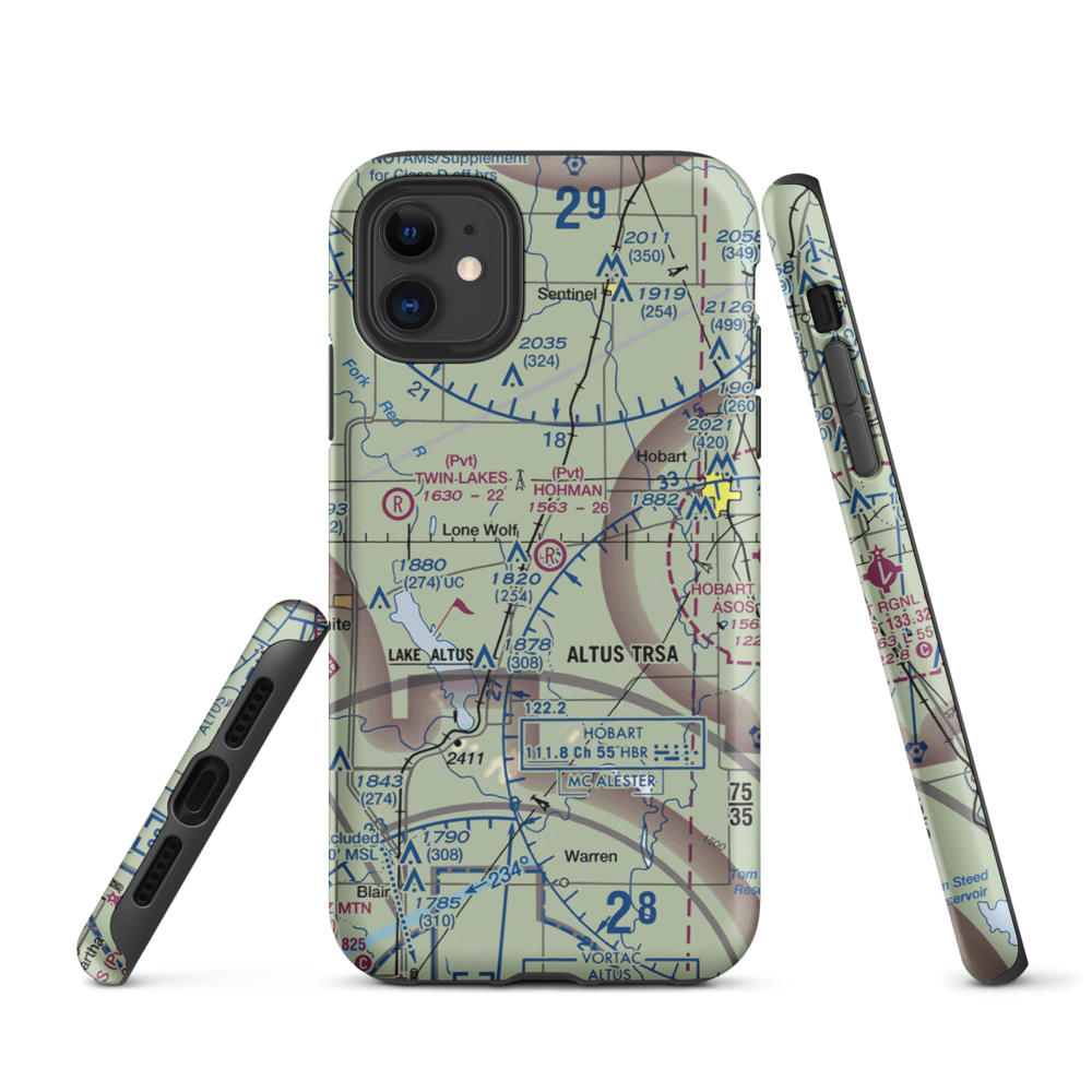 Hohman Airport (1OK5) VFR Sectional  Tough iPhone Case iPhone 11 model shown