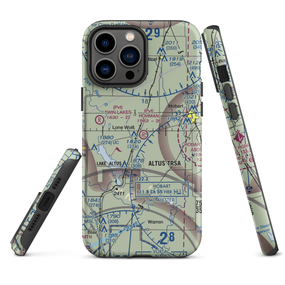 Hohman Airport (1OK5) VFR Sectional  Tough iPhone Case iPhone 13 Pro Max model shown