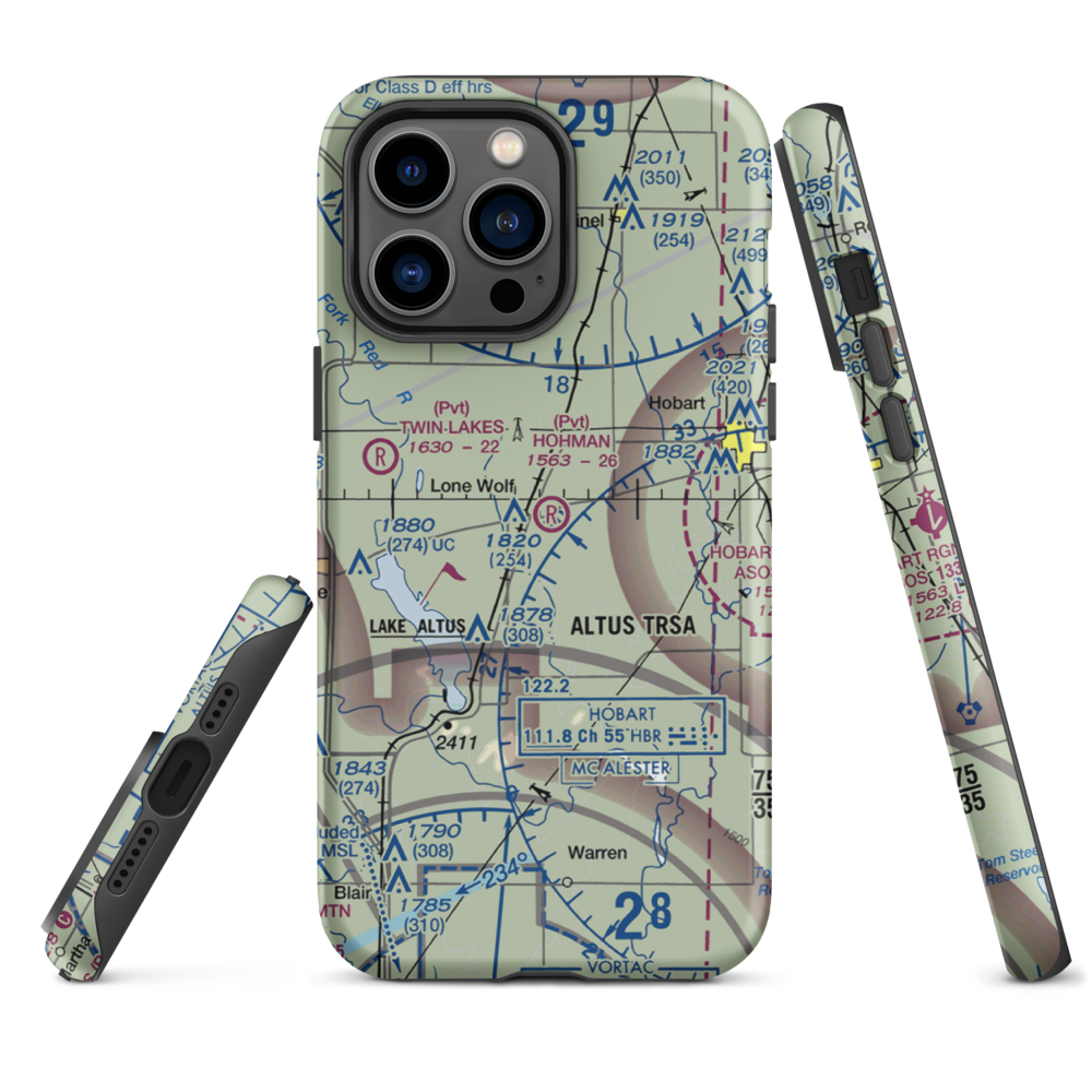 Hohman Airport (1OK5) VFR Sectional  Tough iPhone Case iPhone 14 Pro Max model shown