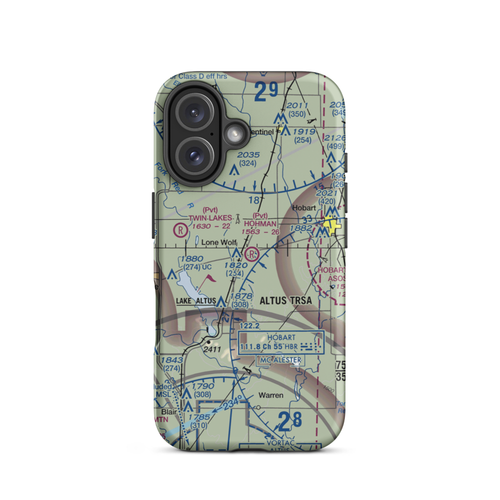 Hohman Airport (1OK5) VFR Sectional  Tough iPhone Case iPhone 16 model shown