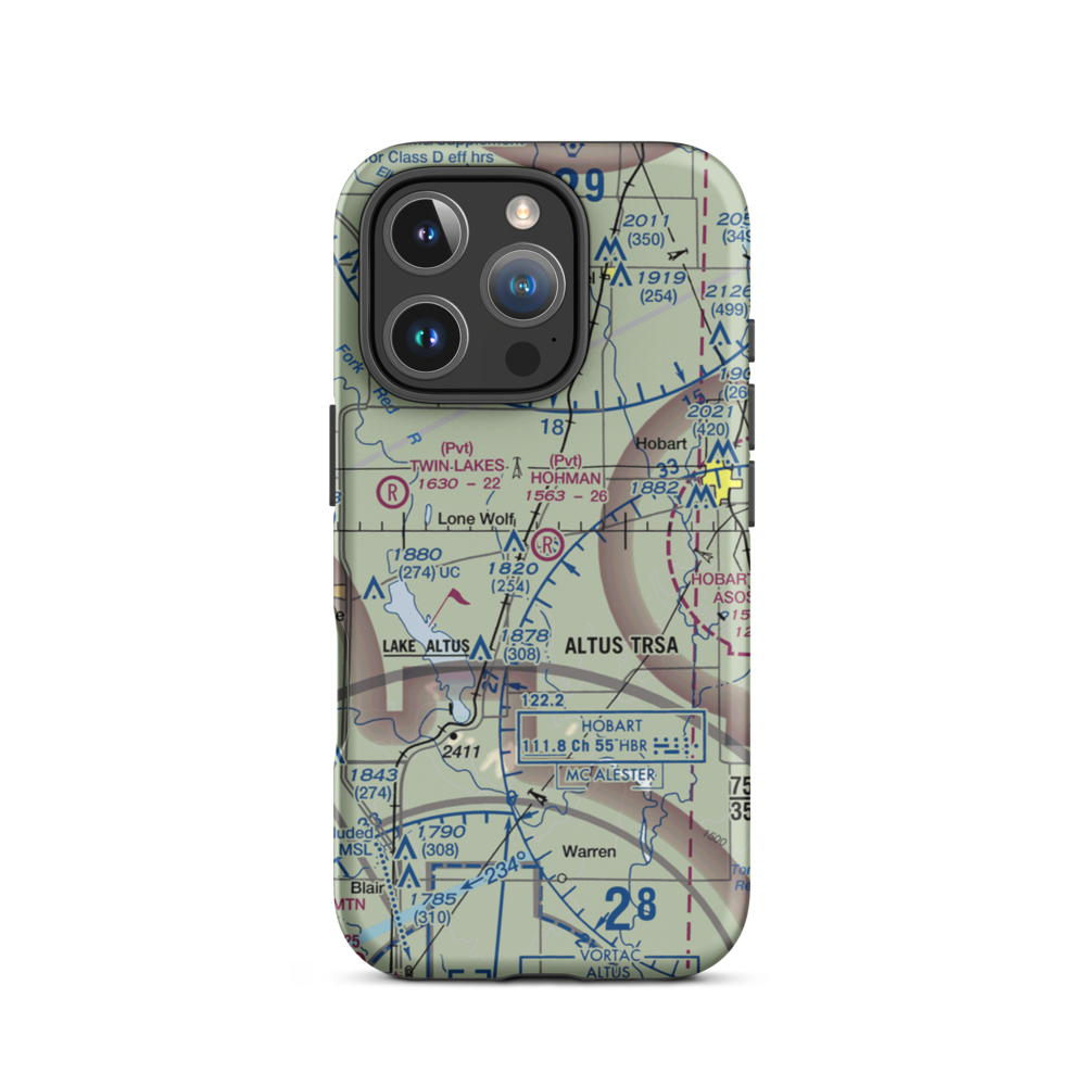 Hohman Airport (1OK5) VFR Sectional  Tough iPhone Case iPhone 16 Pro model shown