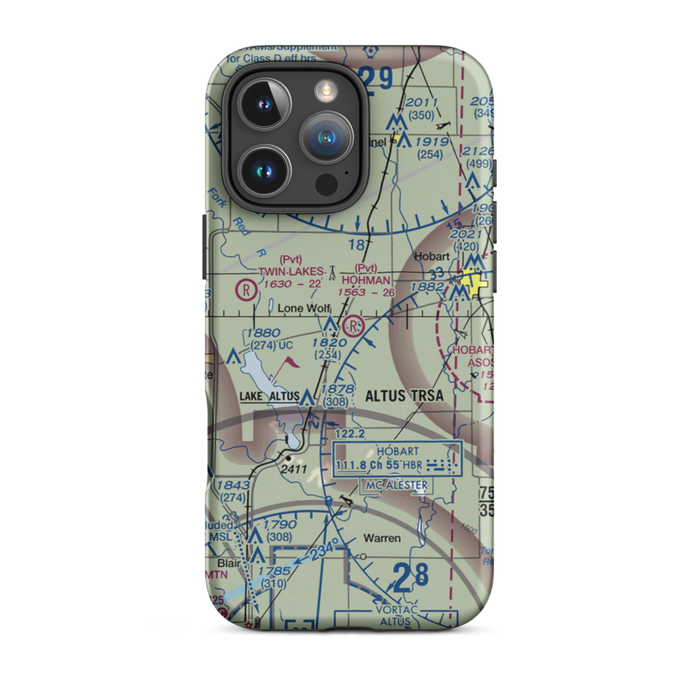 Hohman Airport (1OK5) VFR Sectional  Tough iPhone Case iPhone 16 Pro Max model shown