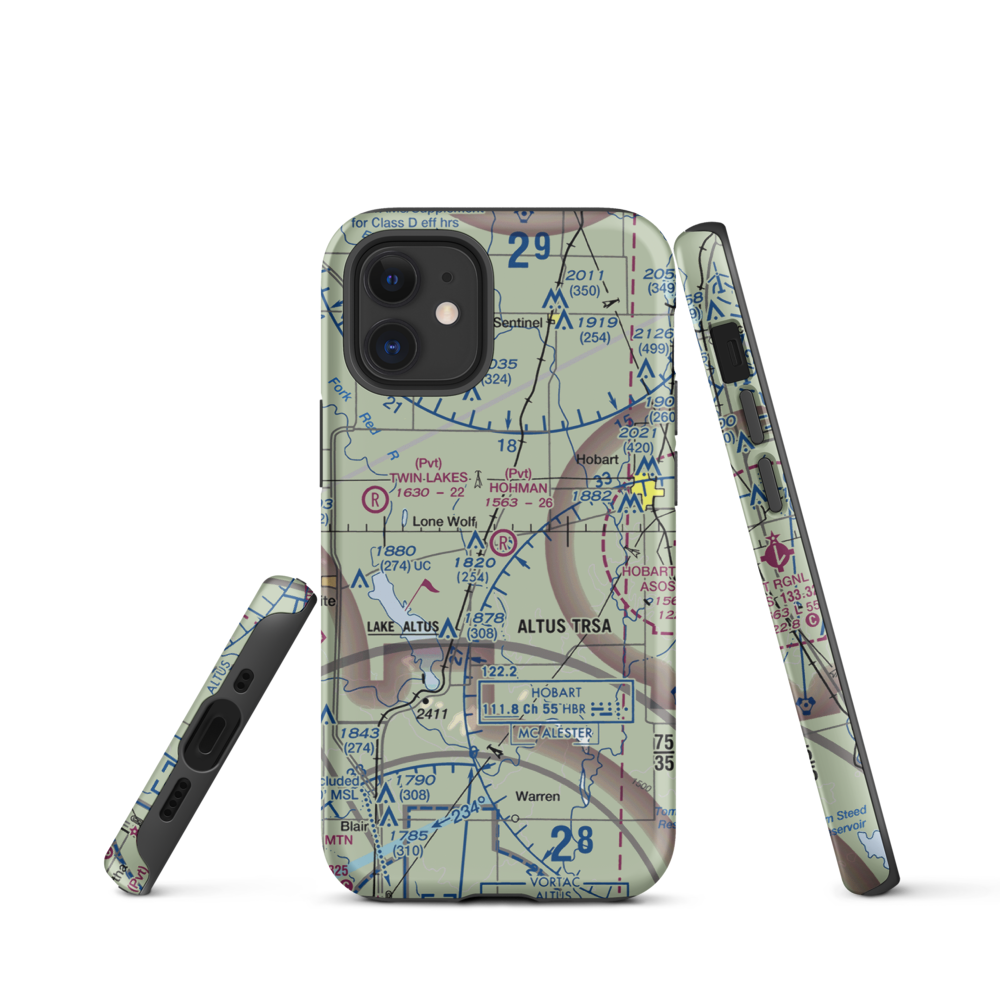 Hohman Airport (1OK5) VFR Sectional  Tough iPhone Case iPhone 12 mini model shown
