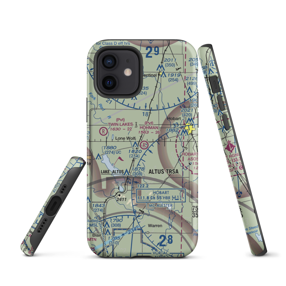 Hohman Airport (1OK5) VFR Sectional  Tough iPhone Case iPhone 12 model shown