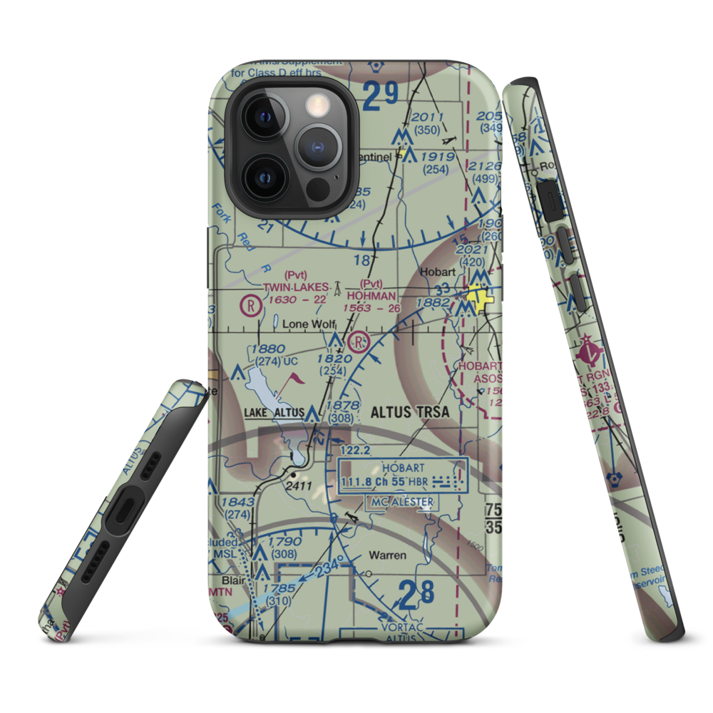 Hohman Airport (1OK5) VFR Sectional  Tough iPhone Case iPhone 12 Pro Max model shown