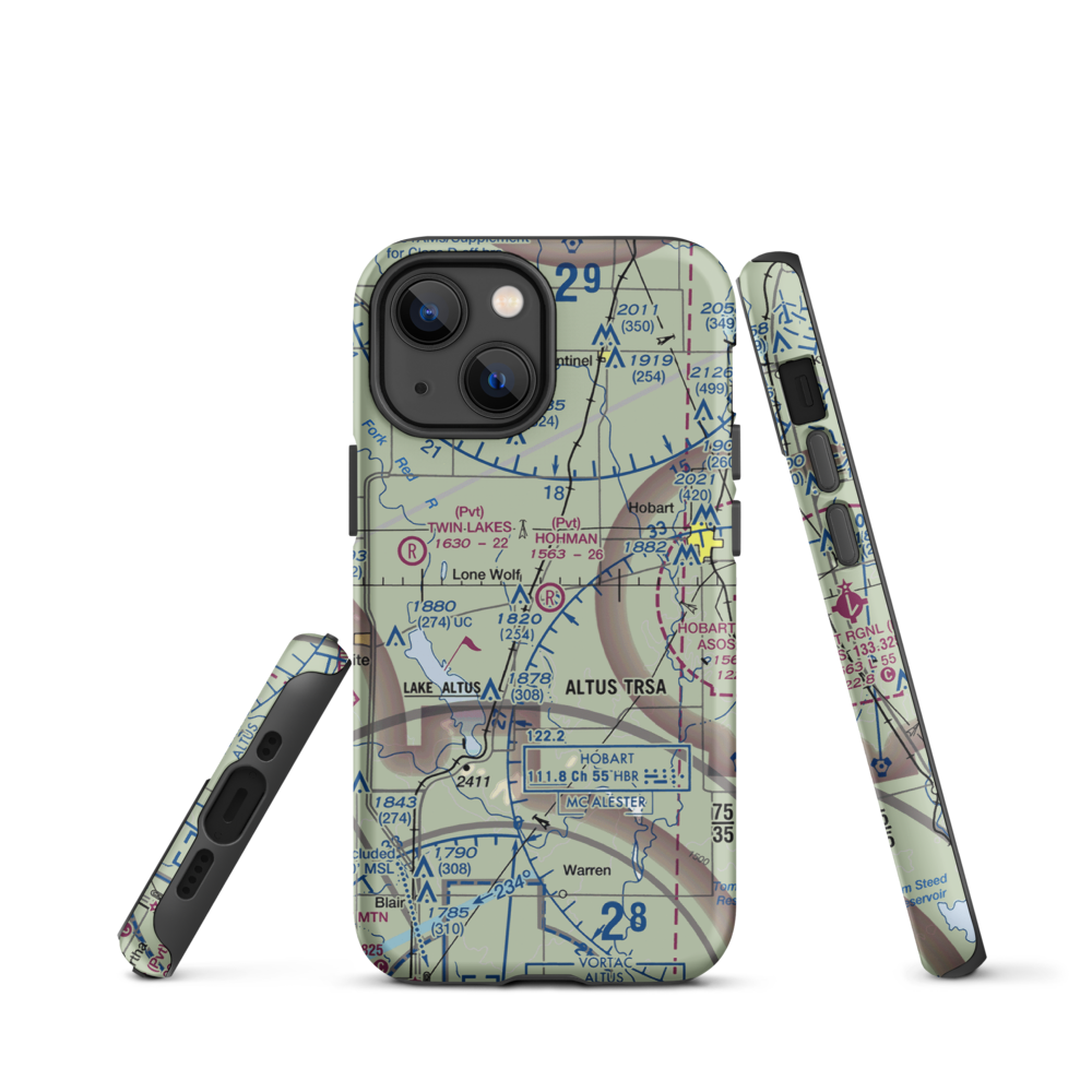 Hohman Airport (1OK5) VFR Sectional  Tough iPhone Case iPhone 13 mini model shown