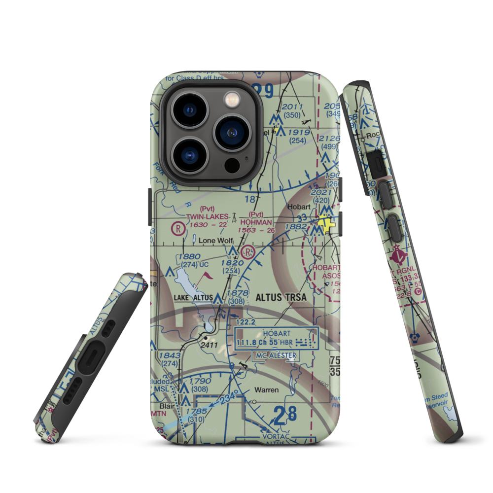 Hohman Airport (1OK5) VFR Sectional  Tough iPhone Case iPhone 13 Pro model shown
