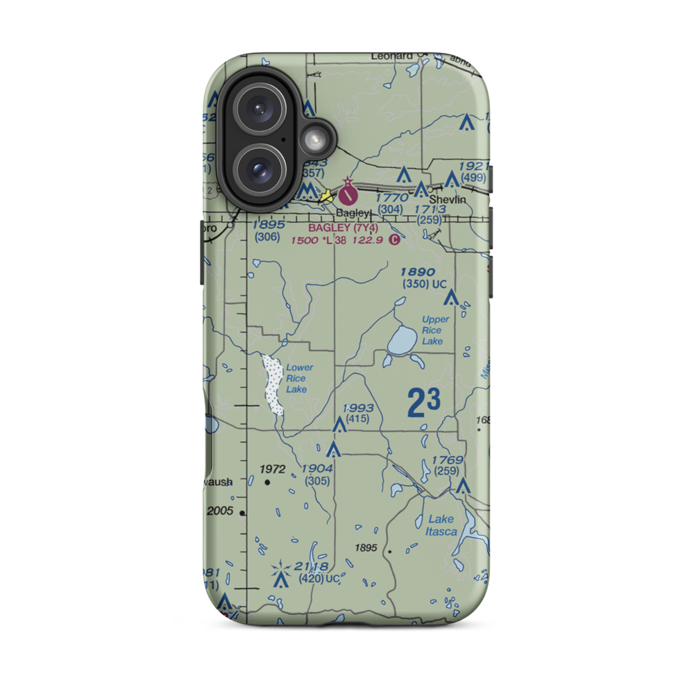 Hoiland Field (5MN2) VFR Sectional  Tough iPhone Case iPhone 16 Plus model shown