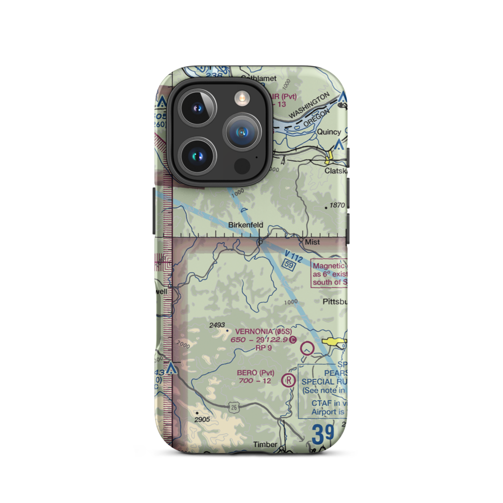Holce & Oblack Airport (6OR8) VFR Sectional  Tough iPhone Case iPhone 16 Pro model shown