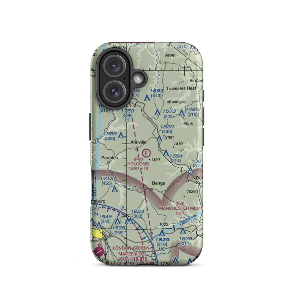 Holcomb Field (1KT9) VFR Sectional  Tough iPhone Case iPhone 16 model shown