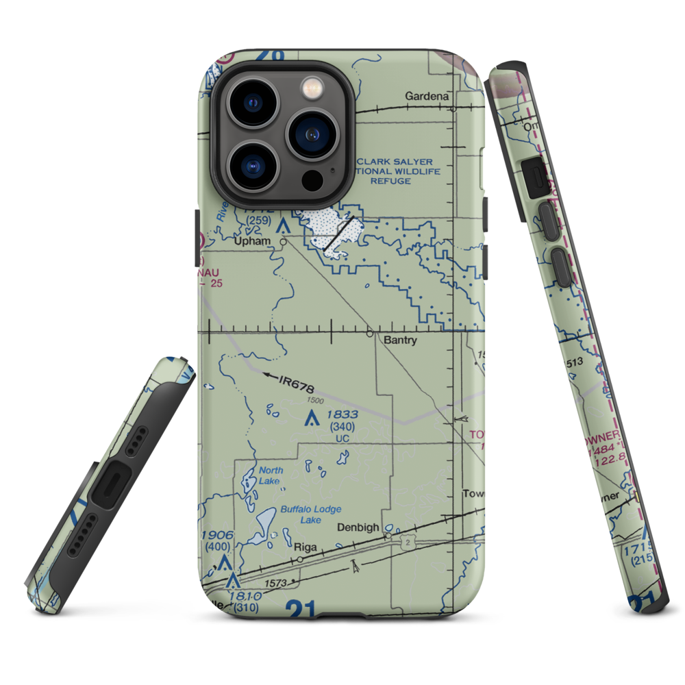 Holen Aerial Spray Airstrip (NA25) VFR Sectional  Tough iPhone Case iPhone 13 Pro Max model shown