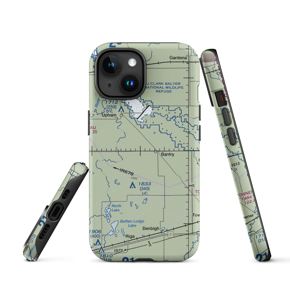 Holen Aerial Spray Airstrip (NA25) VFR Sectional  Tough iPhone Case iPhone 15 model shown