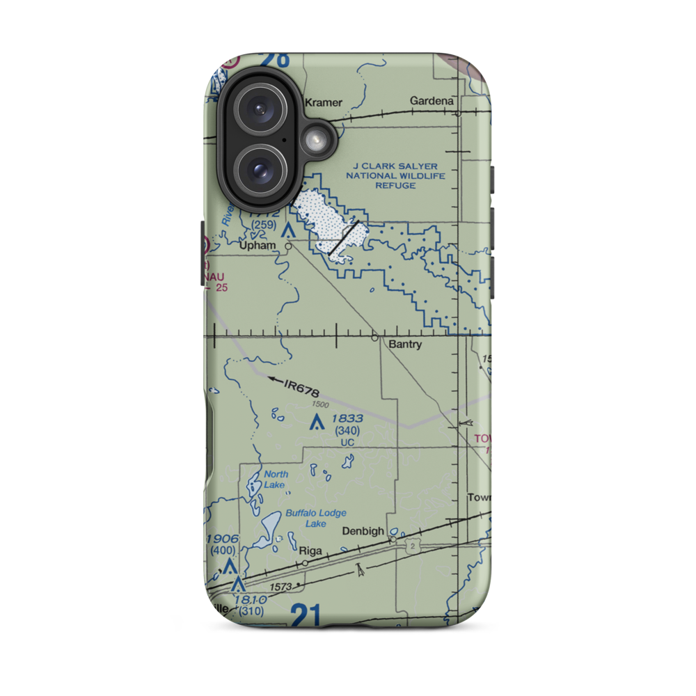 Holen Aerial Spray Airstrip (NA25) VFR Sectional  Tough iPhone Case iPhone 16 Plus model shown