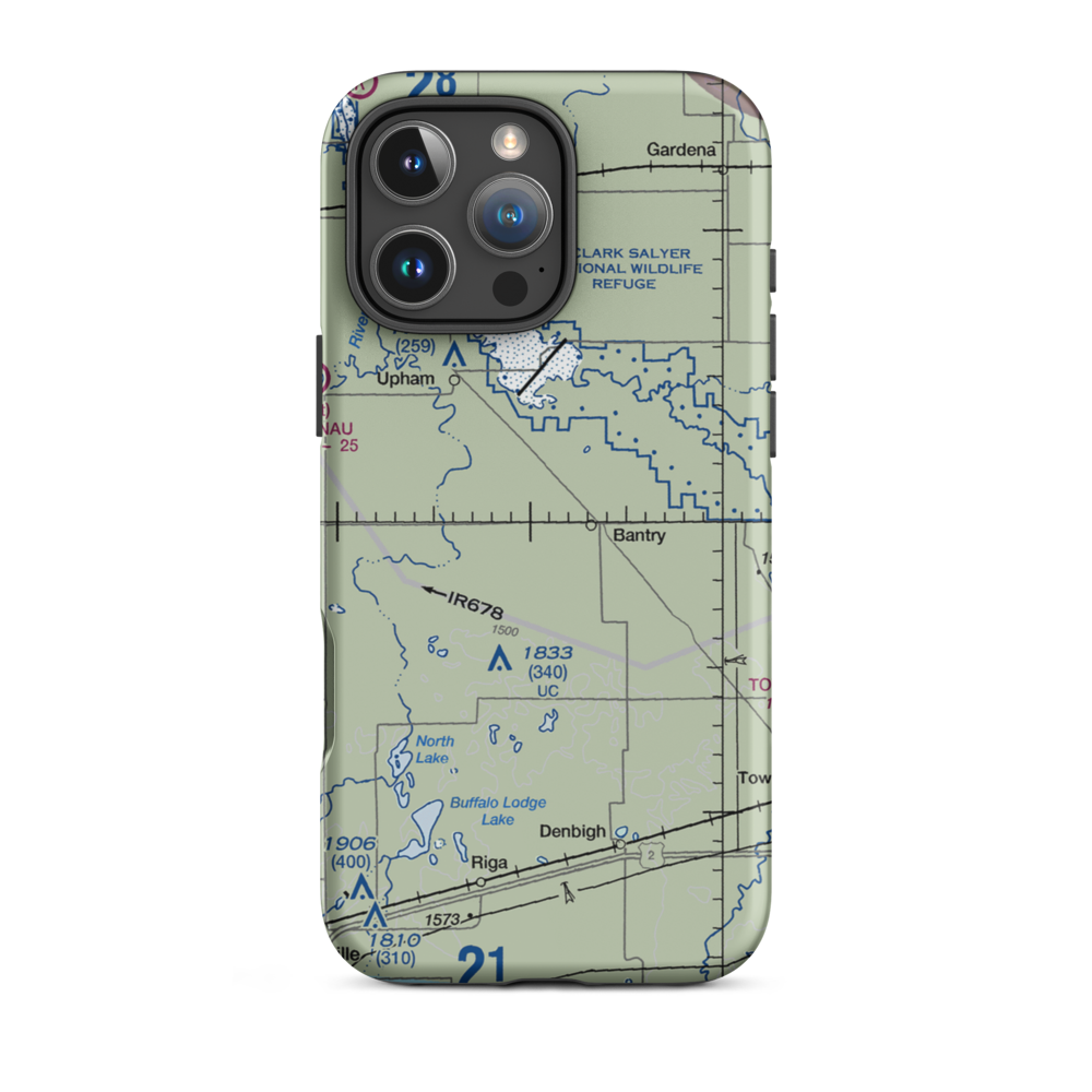 Holen Aerial Spray Airstrip (NA25) VFR Sectional  Tough iPhone Case iPhone 16 Pro Max model shown