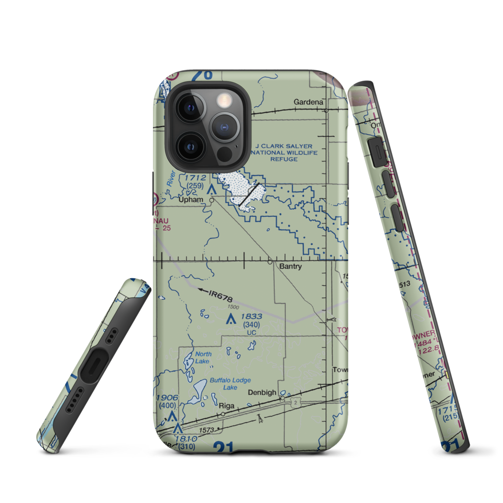 Holen Aerial Spray Airstrip (NA25) VFR Sectional  Tough iPhone Case iPhone 12 Pro model shown