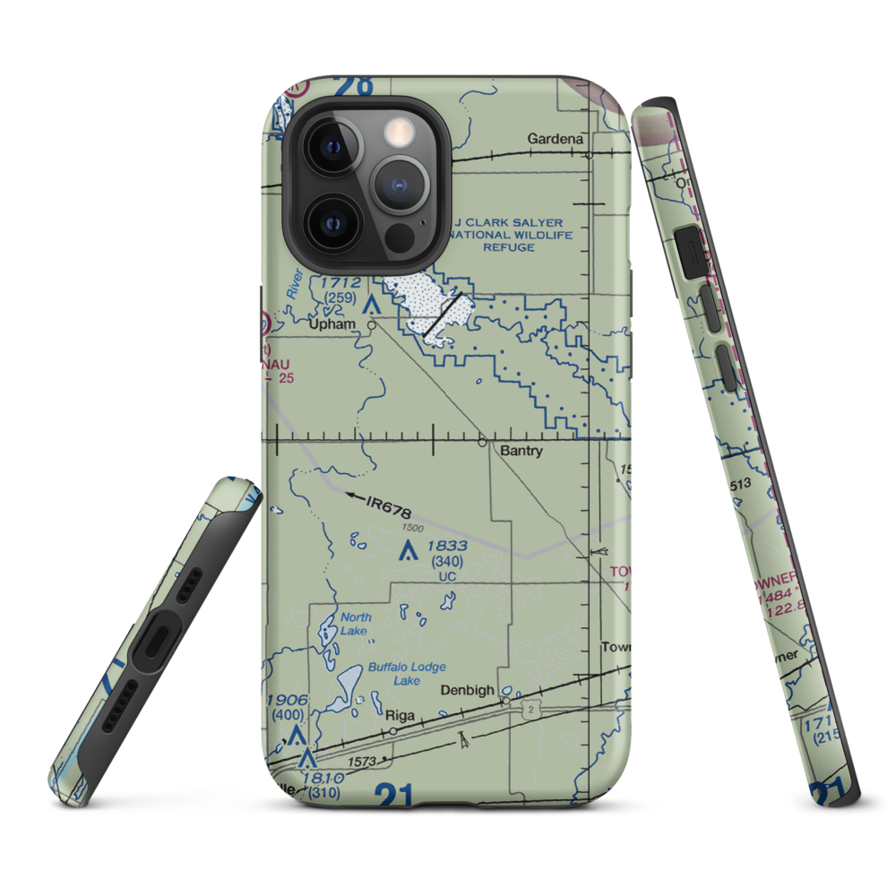 Holen Aerial Spray Airstrip (NA25) VFR Sectional  Tough iPhone Case iPhone 12 Pro Max model shown