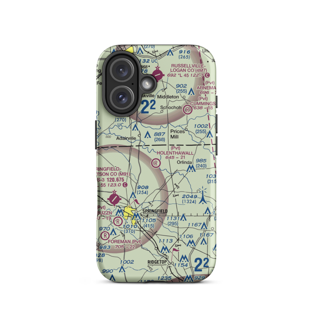 Holenthawall Airport (3TN9) VFR Sectional  Tough iPhone Case iPhone 16 model shown
