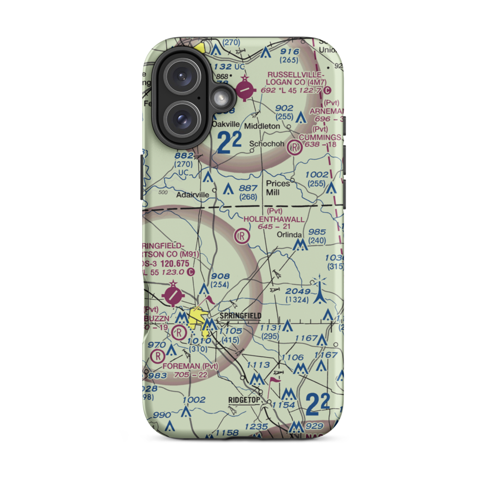 Holenthawall Airport (3TN9) VFR Sectional  Tough iPhone Case iPhone 16 Plus model shown