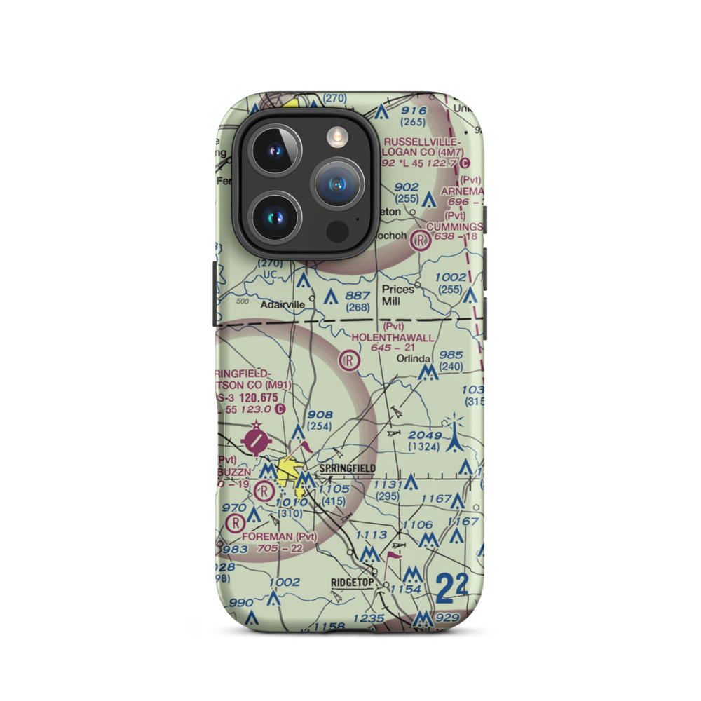 Holenthawall Airport (3TN9) VFR Sectional  Tough iPhone Case iPhone 16 Pro model shown