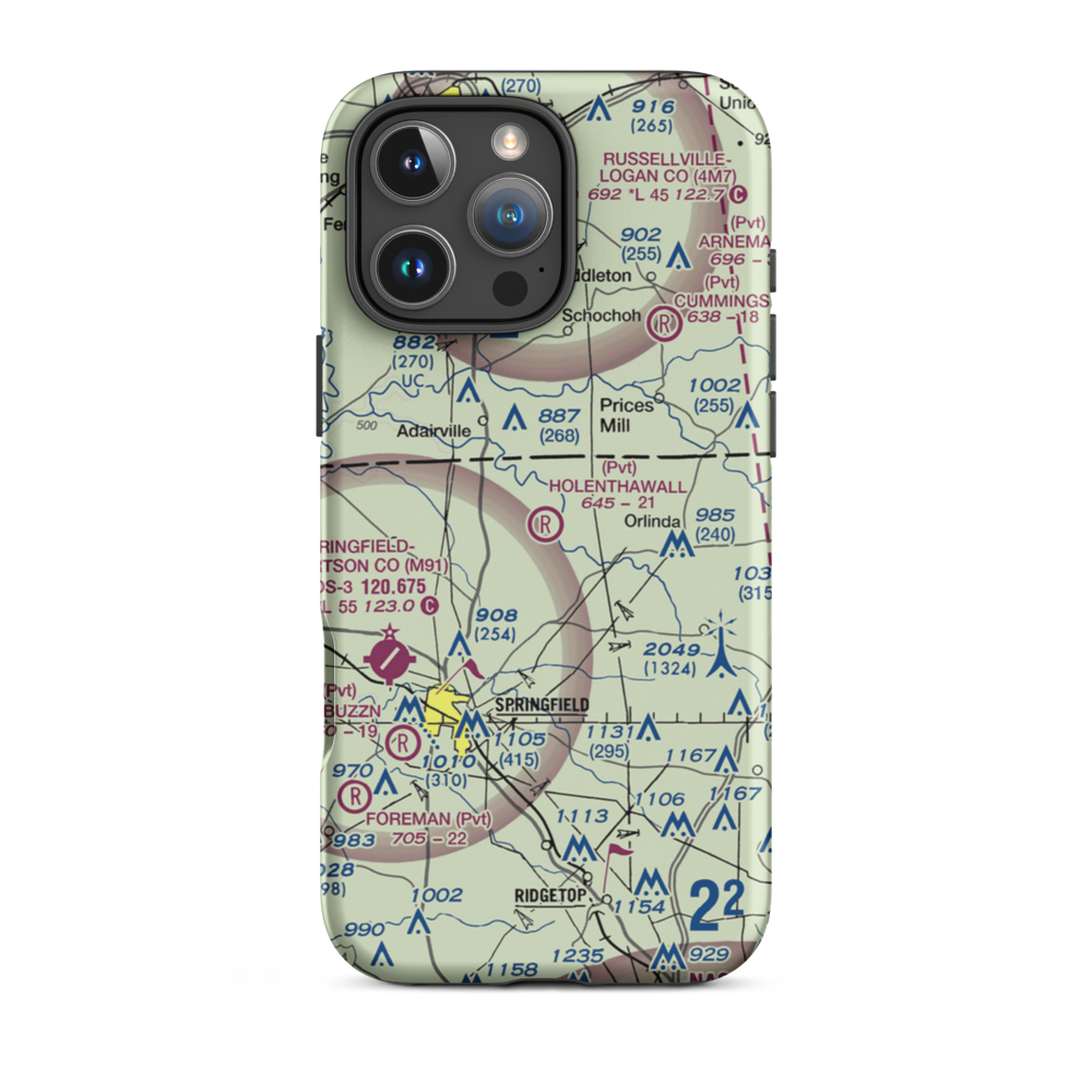 Holenthawall Airport (3TN9) VFR Sectional  Tough iPhone Case iPhone 16 Pro Max model shown