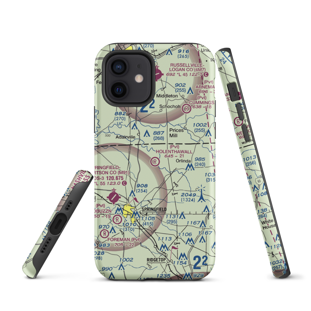Holenthawall Airport (3TN9) VFR Sectional  Tough iPhone Case iPhone 12 model shown
