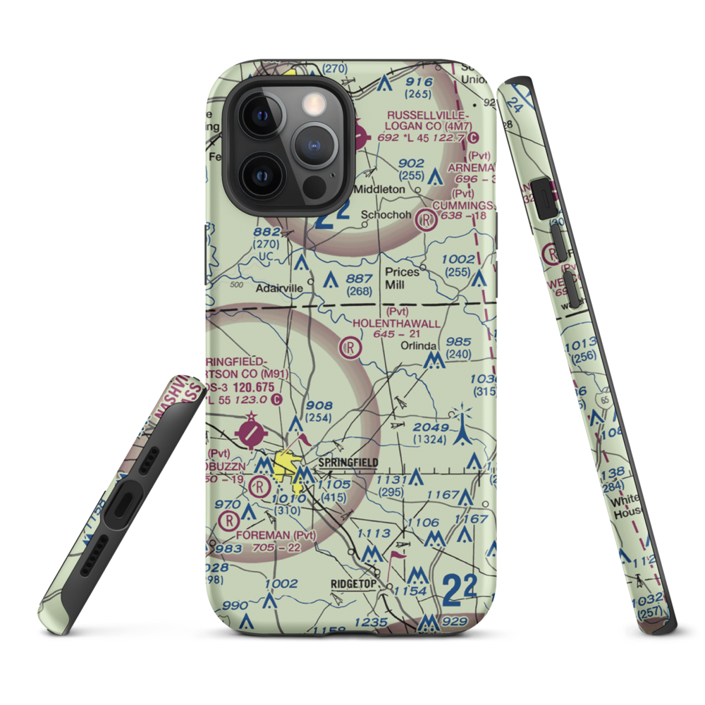 Holenthawall Airport (3TN9) VFR Sectional  Tough iPhone Case iPhone 12 Pro Max model shown