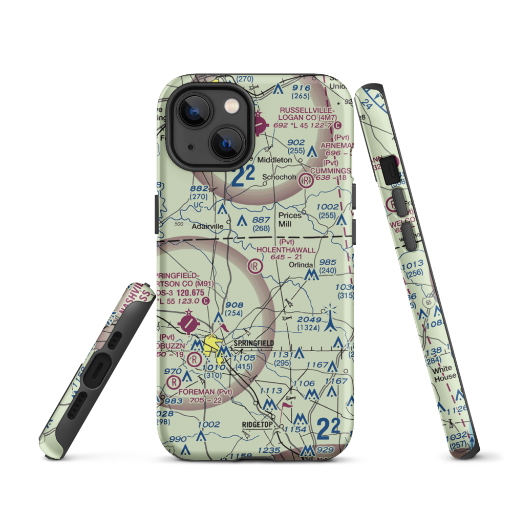 Holenthawall Airport (3TN9) VFR Sectional  Tough iPhone Case iPhone 13 model shown