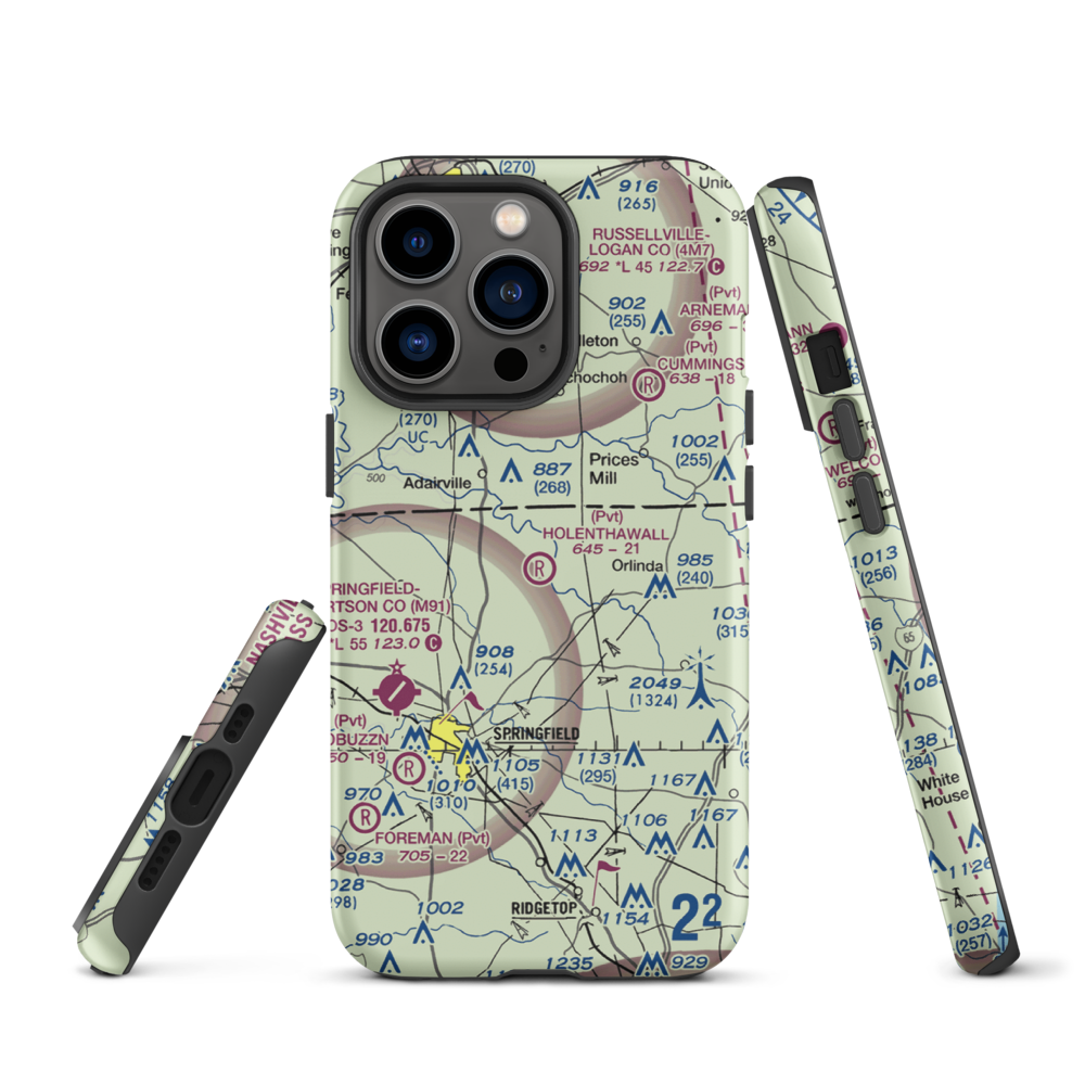 Holenthawall Airport (3TN9) VFR Sectional  Tough iPhone Case iPhone 13 Pro model shown