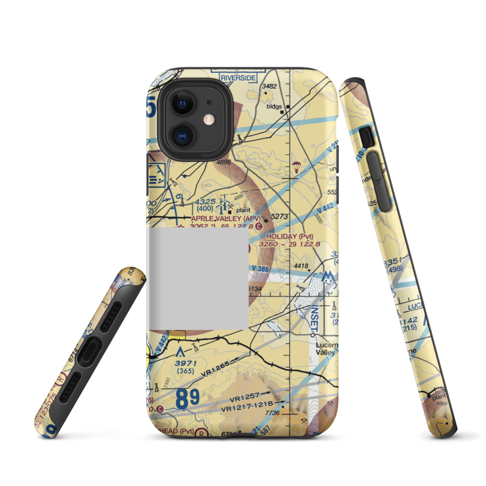 Holiday Ranch Airport (27CA) VFR Sectional  Tough iPhone Case iPhone 11 model shown