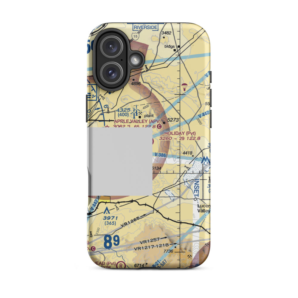 Holiday Ranch Airport (27CA) VFR Sectional  Tough iPhone Case iPhone 16 Plus model shown