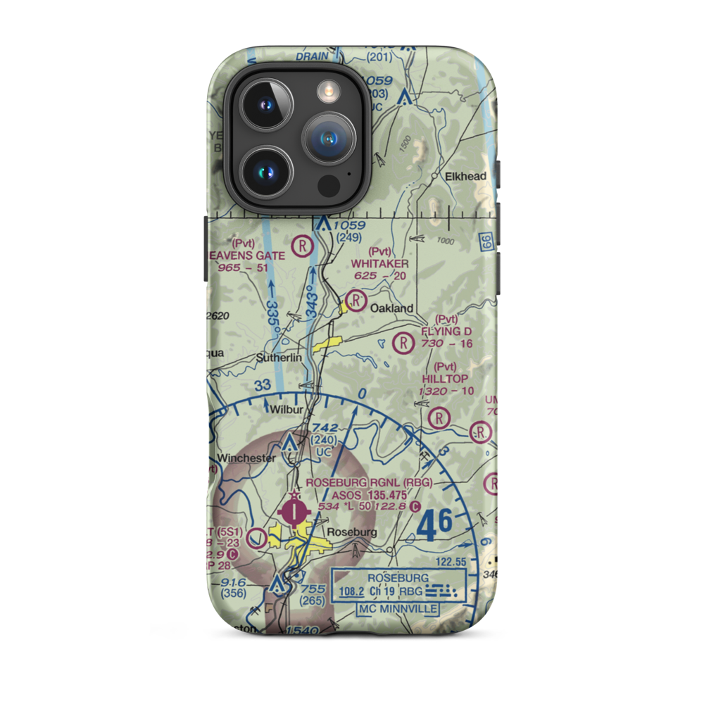 Holiday Sky Ranch Airport (11OR) VFR Sectional  Tough iPhone Case iPhone 16 Pro Max model shown