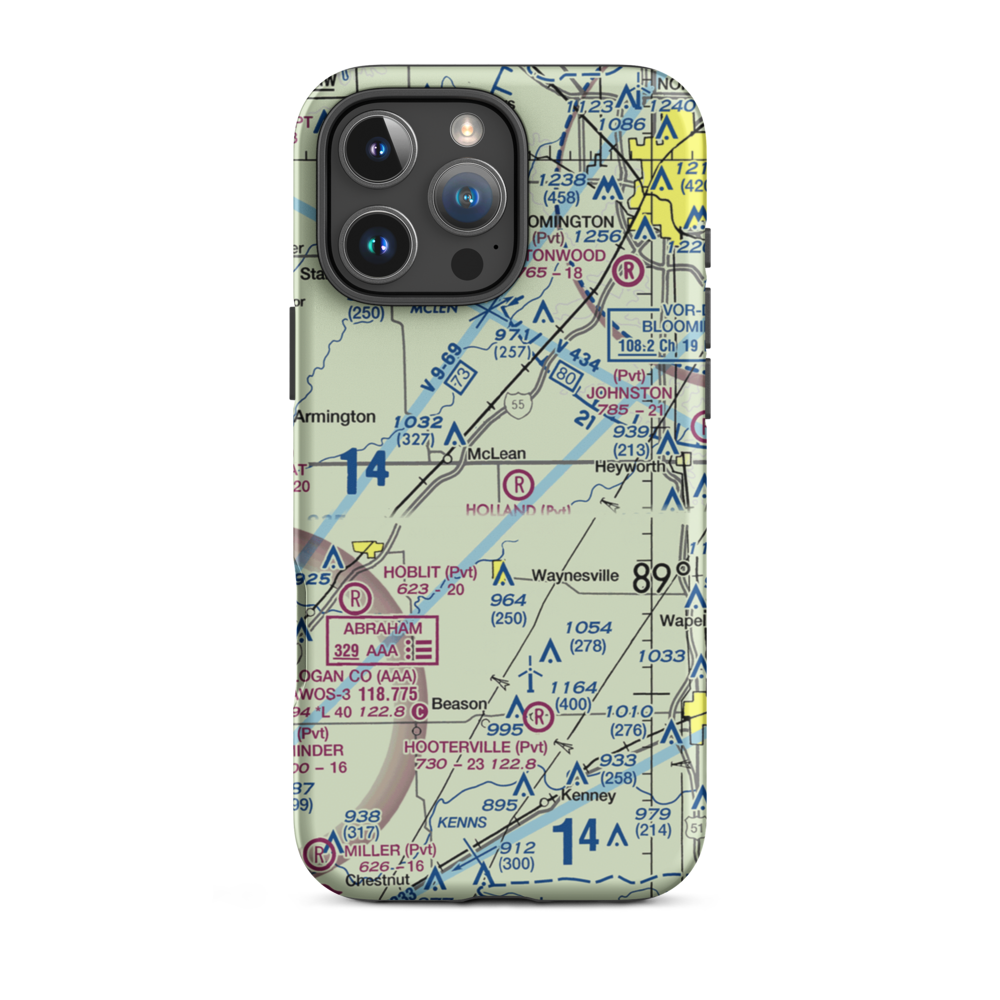 Holland Field (1IL9) VFR Sectional  Tough iPhone Case iPhone 16 Pro Max model shown