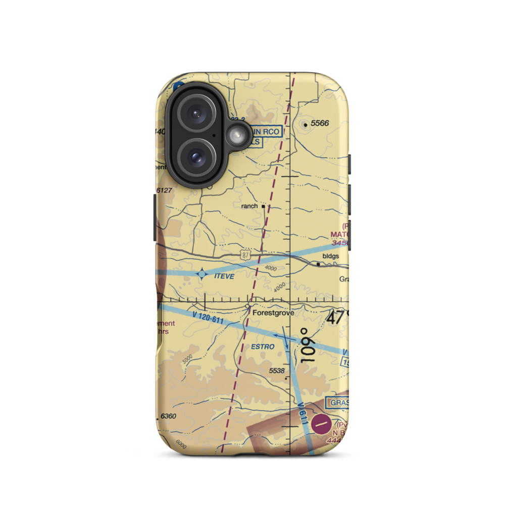 Holland Ranch Airport (14MT) VFR Sectional  Tough iPhone Case iPhone 16 model shown