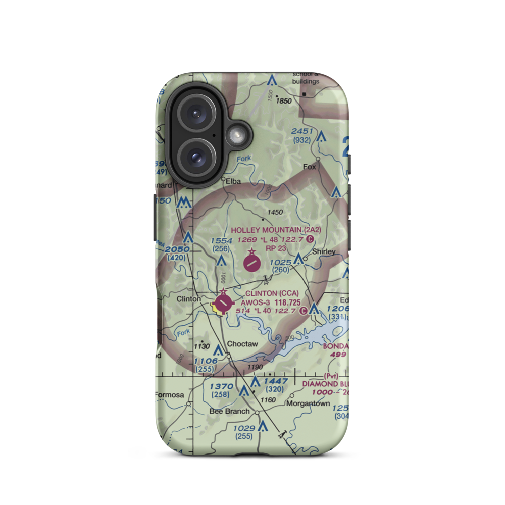 Holley Mountain Airpark (2A2) VFR Sectional  Tough iPhone Case iPhone 16 model shown