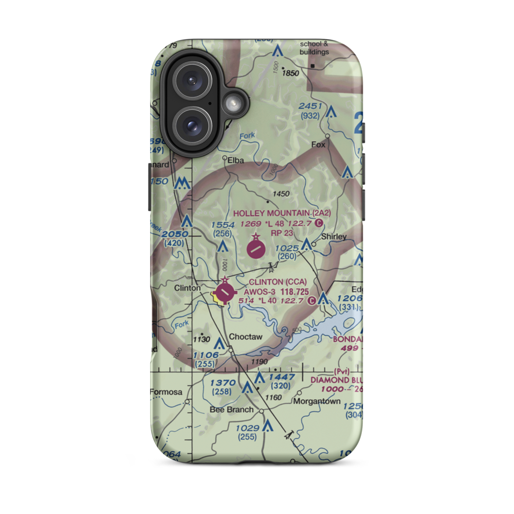 Holley Mountain Airpark (2A2) VFR Sectional  Tough iPhone Case iPhone 16 Plus model shown