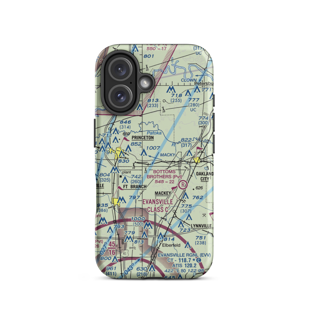 Hollingsworth Airport (II39) VFR Sectional  Tough iPhone Case iPhone 16 model shown