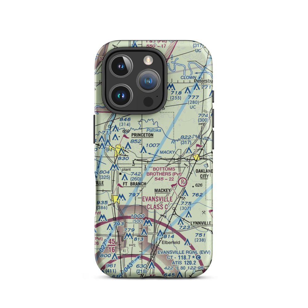 Hollingsworth Airport (II39) VFR Sectional  Tough iPhone Case iPhone 16 Pro model shown