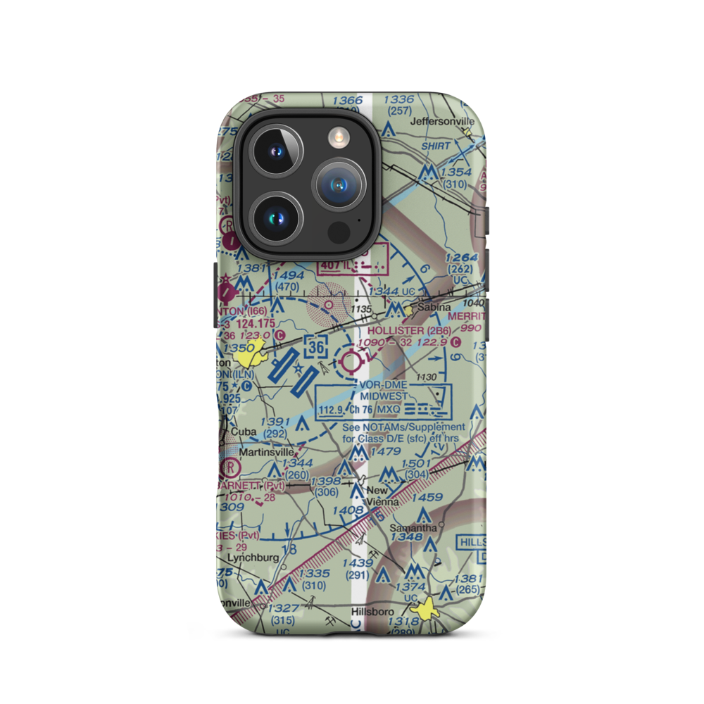 Hollister Field (2B6) VFR Sectional  Tough iPhone Case iPhone 16 Pro model shown