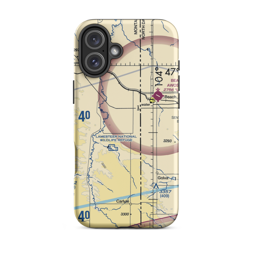 Hollstein Ranch Airport (MT20) VFR Sectional  Tough iPhone Case iPhone 16 Plus model shown