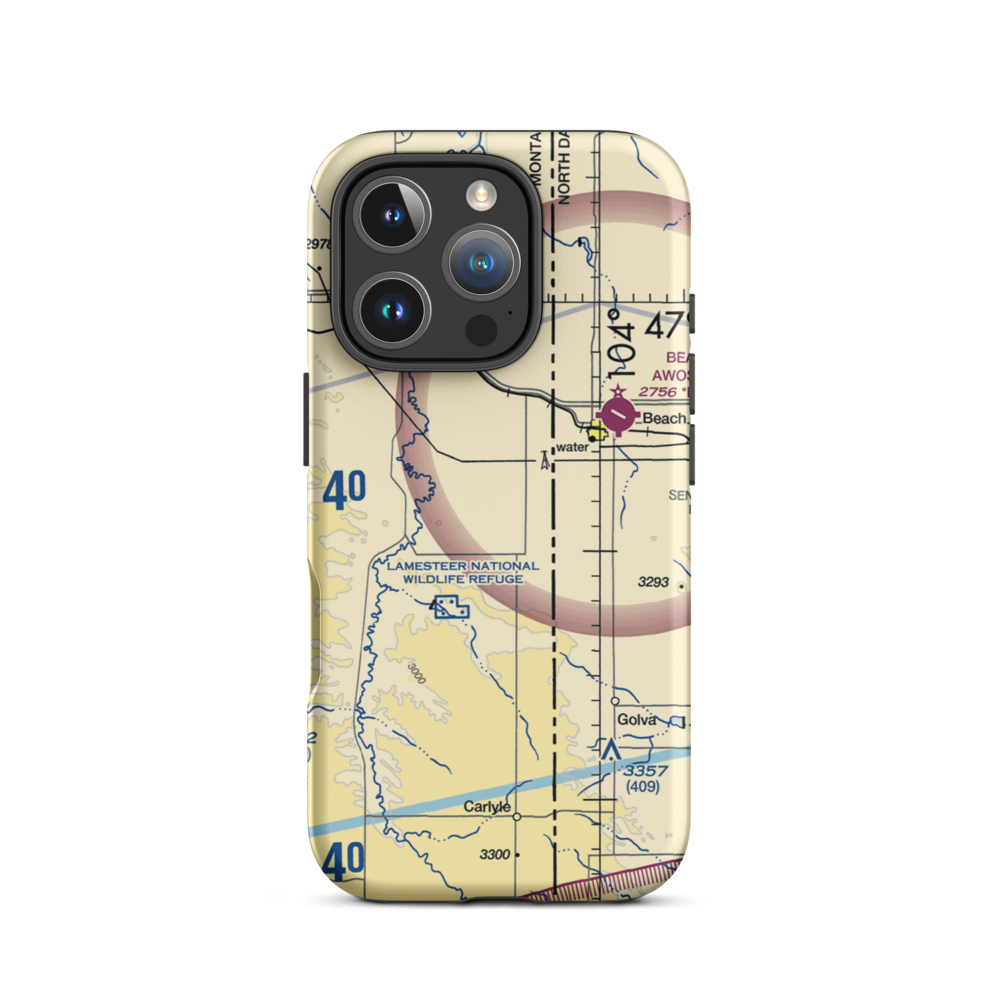 Hollstein Ranch Airport (MT20) VFR Sectional  Tough iPhone Case iPhone 16 Pro model shown