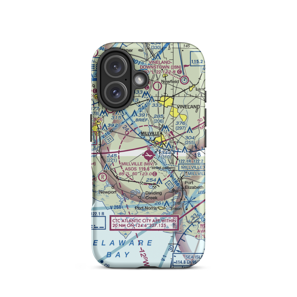 Holly City Heliport (2P5) VFR Sectional  Tough iPhone Case iPhone 16 model shown