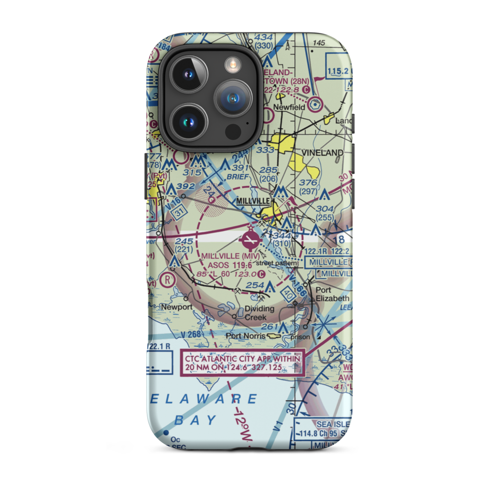 Holly City Heliport (2P5) VFR Sectional  Tough iPhone Case iPhone 16 Pro Max model shown